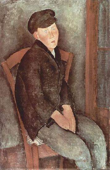 Sitzender Knabe mit Hut, Amedeo Modigliani